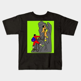 Retro Climbing Hiking In Nature Kids T-Shirt